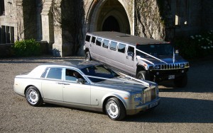 Absolute Limos - Silver Rolls Royce Phantom with Silver H2 Hummer